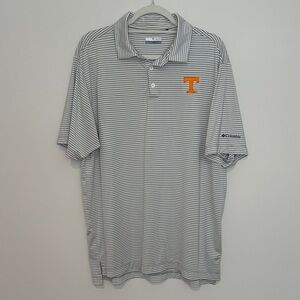 Columbia Men's Tennessee Gray and White Striped Polo